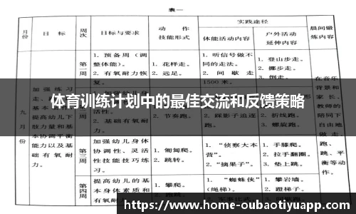 体育训练计划中的最佳交流和反馈策略